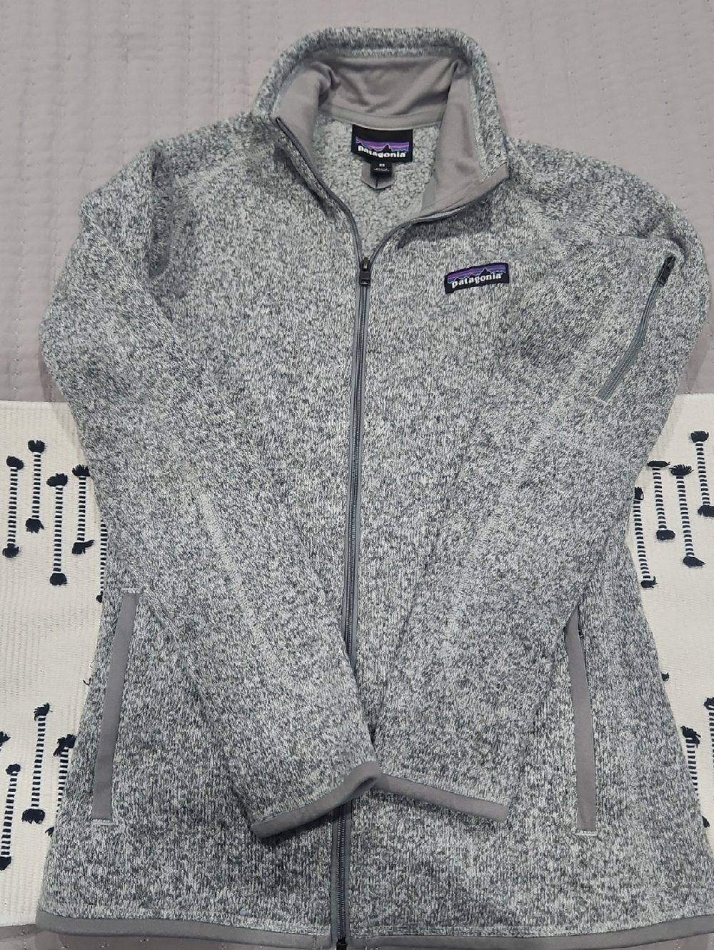 Patagonia Women’s Heather Grey Full-Zip Teddy Fleece Jacket